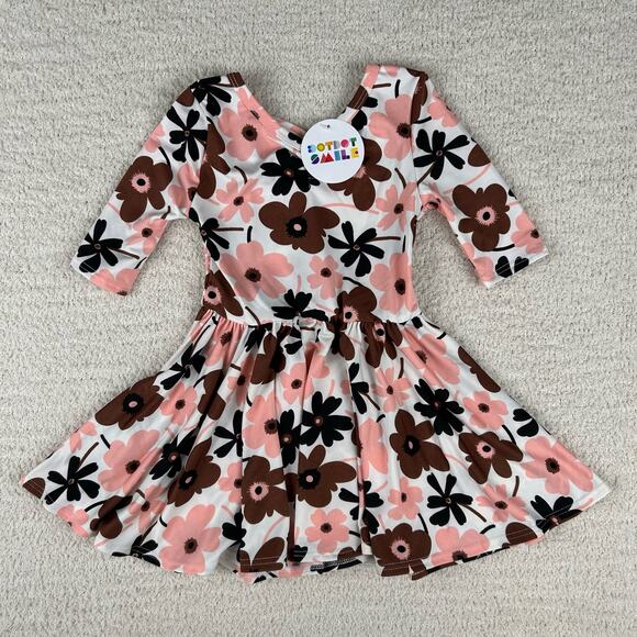 Dot Dot Smile Girls Ballerina Dress 2T Pink Brown Floral Dainty Twirl‎ Dress - Picture 1 of 5